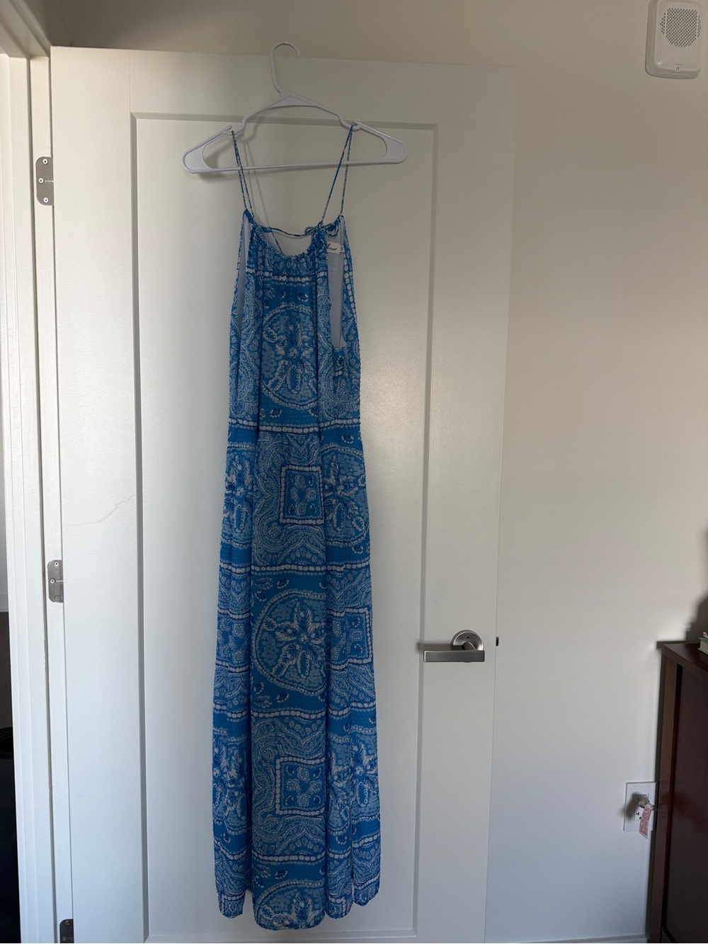 Vineyard Vines Blue Printed Spaghetti-Strap Maxi Dress